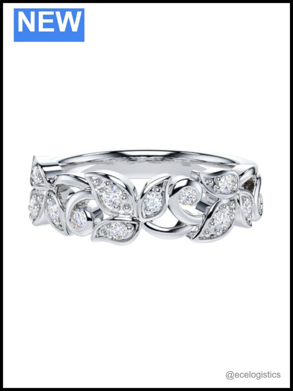 Moissanite Sterling Silver Vine Wedding Band Ring 6mm